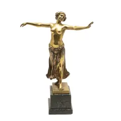 Ferdinand Lugerth, Bronze Sculpture Of A Dancer, A bronze sculpture of a dancer