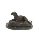 Antoine-Louis Barye, Bronze Patinated Study Of A Panther, foundry stamp 'Bronze Garanti J.B