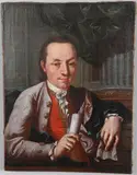 Giuseppe Bonito, Portrait Of A Young Man, Holding A Scroll Of Paper, Oil on canvas