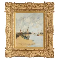 Eugène Louis Boudin, Marine, Trouville, Les Jetees, Maree Basse