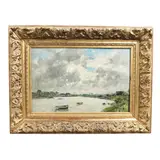Les Bords De La Touque, Ciel Nuageux by Eugène Louis Boudin, sold Jan 2025