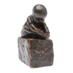 Reginald Fairfax Wells, 'Child On A Cushion', Circa 1900, a rare patinated bronze