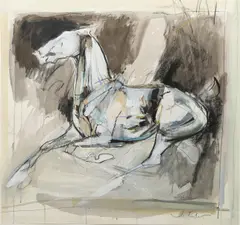 Jo Taylor, Study Of A Horse, mixed media (watercolour