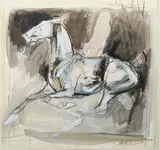 Jo Taylor, Study Of A Horse, mixed media (watercolour