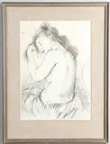 Nigel Lambourne, Seated Nude, Brushing Her Hair