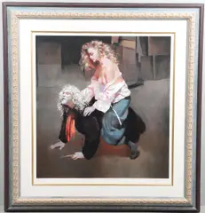 Robert Lenkiewicz, Painter With Lisa (Aristotle And Phyllis Theme), Screenprint