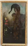 Tobias Stranover, Garden Scene, With A Peacock Upon A Pillar, A Fountain Beyond