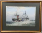 William Frederick Mitchell, A Paddle Tug Towing A Frigate