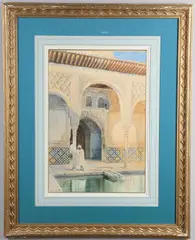 Henry Stanier, A Figure By A Pool At The Alhambra