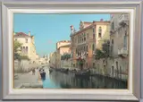 Vallin, Gondolas On A Quiet Backwater, Venice