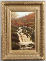 FALLS ON THE BURBADGE, NR. GRINDLEFORD BRIDGE, DERBYSHIRE [sic] by William Mellor, sold Sep 2024