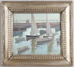 Arthur Hayward, Boats By Smeaton's Pier, St Ives
