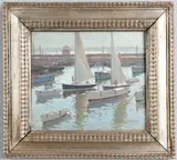 Arthur Hayward, Boats By Smeaton's Pier, St Ives