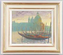Alan Cotton, Venice- Salute And Gondolas At Sunset