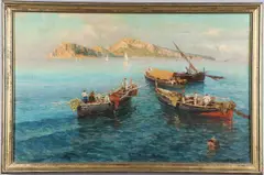 Giuseppe Giardiello, Fishing Boats Off Capri