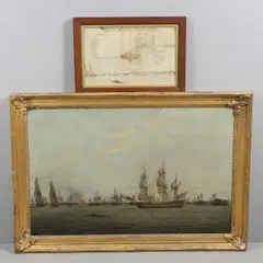 Thomas Luny, The Battle Of The Nile, August 1798, with an ink key identifying all the vessels (possibly by Luny)