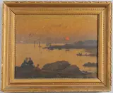 Alfred Guillou, Sunset By The Fishing Harbour