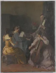 Agnes E. Walker, A Musical Quartet, oil on canvas