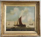 Hendrick Jacobsz. Dubbels, Seascape With Fishing Boats And Other Vessels