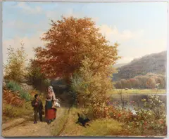 William Bromley, A Pleasant Walk Home, oil on canvas