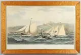 Charles Robert Ricketts, Royal Thames Yacht Club: Ocean Match From Nore To Dover - For The Queen's Cup, Tinted lithograph with hand colouring