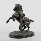 Joseph Edgar Boehm, 'SUFFOLK PUNCH' or 'STALLION & GROOM', rich dark patinated bronze