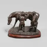 Philip Blacker, 'Racehorse With Jockey And Owner', bronze