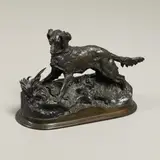 Pierre-Jules Mêne, 'Partridge Hunting', a late19th/early 20th century bronze study of a Pointer