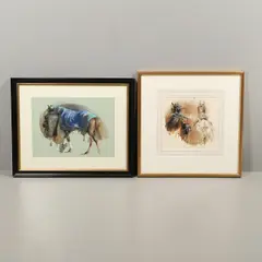 Hubert de Watrigant, In The Saddling Enclosure, watercolour and pencil on pale green paper