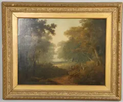 John Rathbone, Figures In A Clearing In A Woodland Setting