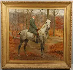 F. M. Hollams, Portrait Of Charles Lionel Fox, The Artist's Husband, Probably At Dean Park, Kent