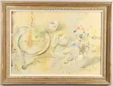 John Bromfield Gay Rees, Still Life With Wine, Glasses,Teacup And Vase Of Flowers