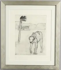Karl Weschke, Dog Walking, Etching