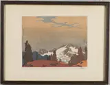 Englebert Lap, In The Mountains, Colour woodcut