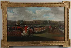 Edward Dayes, HIS MAJESTY REVIEWING THE ARMED ASSOCIATIONS ON THE 4th OF JUNE 1799 IN HYDE PARK, Oil on panel