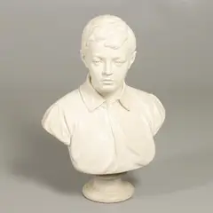 Walter Rowlands Ingram, Untitled, a carved marble bust of a boy