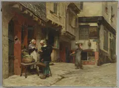 Léon Augustin Lhermitte, Marchande A Morlaise, oil on canvas