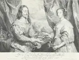Sir Anthony Van Dyck, King Charles I And Henrietta Maria, Line engraving by Robert van Voerst