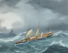 Antonio de Simone the Elder, Yacht In Rough Seas