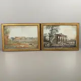 Giovanni Volpato, & Louis Ducros (1748-1810). Vue Du Colisee A Rome; Le Temple De La Concorde