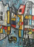 Gustavo Boldrini, Town Scene With Car