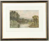 River Landscape Scene With Sheep by George S. Constable Of Arundel, sold Oct 2023