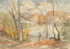 Ethelbert White, Animals Grazing, Autumn