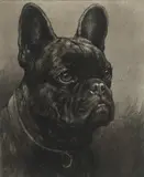Herbert Dicksee, French Bulldog, Etching