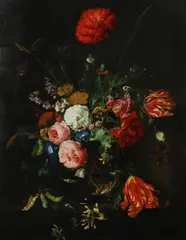 Jan Davidsz. de Heem, Flowers In A Vase, Oil on canvas