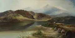 Edward Charles Williams, Tending Cattle By A Lake In The Hills