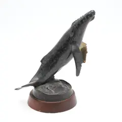 Randy Puckett, 'Small Humpback', bronze on a circular wooden base