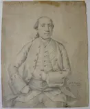 Johann Ernst Heinsius, Portrait Study Of A Seated Gentleman, graphite
