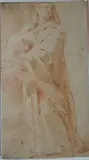 Ubaldo Gandolfi, Standing Female Figure, Bears ink inscription verso