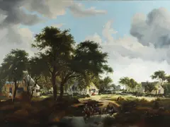 Meindert Hobbema, Villagers At A Wooded Hamlet
